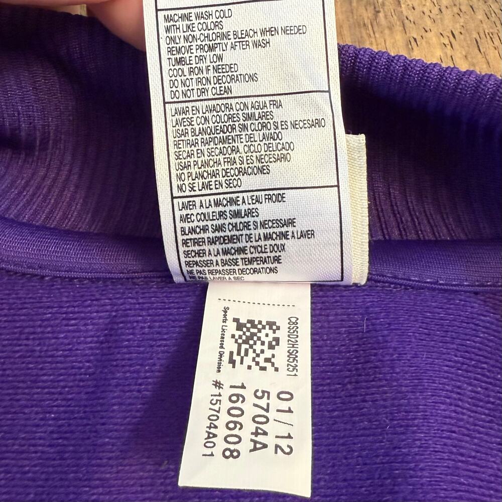 Lakers Bomber Jacket Retro Zip Basketball NBA LA Los Angeles Purple Unisex Large - Picture 9 of 10